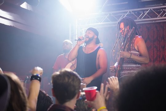 Singer performing on stage