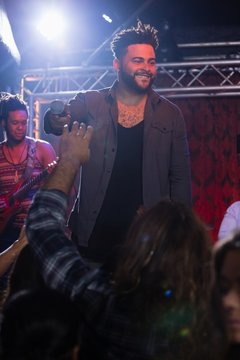 Singer performing on stage