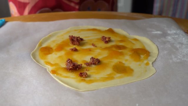 Woman working with dough