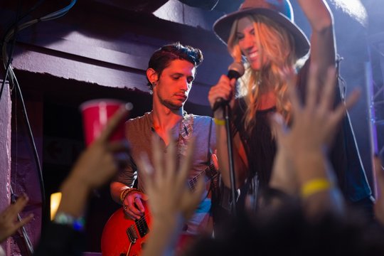 Singer performing on stage