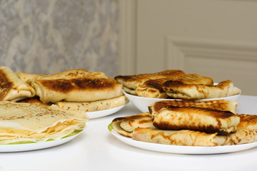 Fresh pancakes close-up