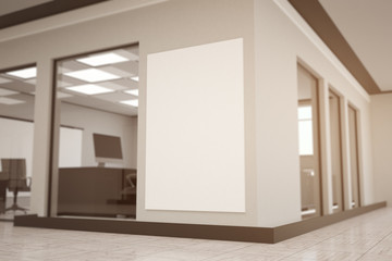 Fototapeta na wymiar Office with empty whiteboard