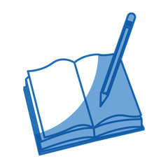 open book pencil write school image vector illustration