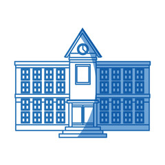 Fototapeta premium school education building facade clock windows door vector illustration