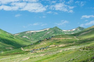 Fototapeta na wymiar Summer Mountain Plateau Lekoban Highland with Artvin, Turkey
