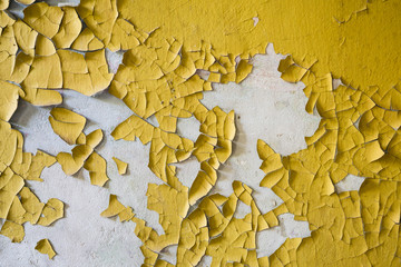yellow peeling paint texture