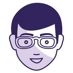 young man with glasses avatar character vector illustration design