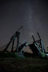 Van Gogh bridge in Arles under the milky way on a very starry night