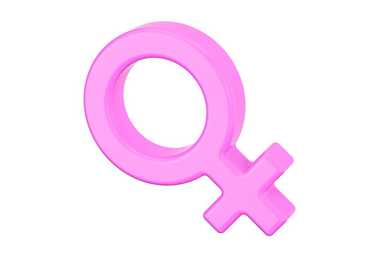 Female gender symbol, 3D rendering