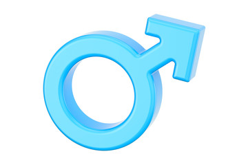 Male gender symbol, 3D rendering