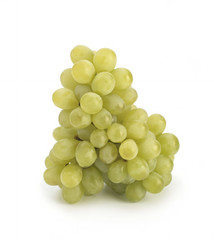 Green grapes on a white background