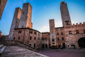 Beautiful view of the medieval town of San Gimignano, Tuscany, Italy
