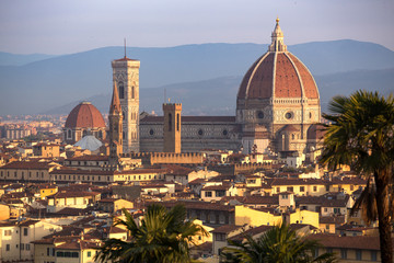 Fototapeta na wymiar view of Florence at the sunrise time
