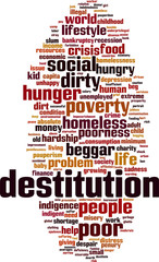 Obraz premium Destitution word cloud