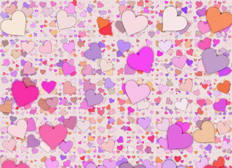 many multicolored small hearts backgrounds