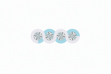 Jewelry diamonds on light pattern background. 3D rendering