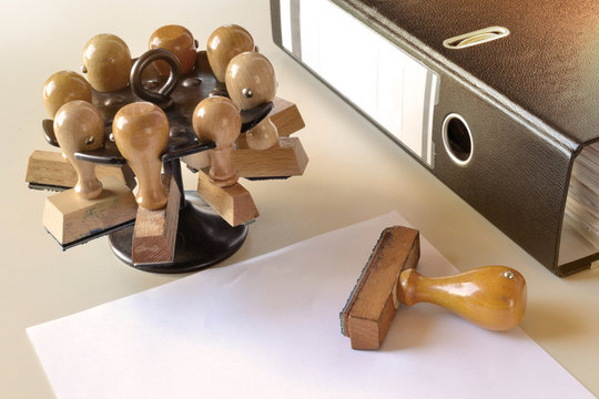 Stempel und Ordner Vintage