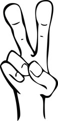 Cartoon Hand Peace Symbol