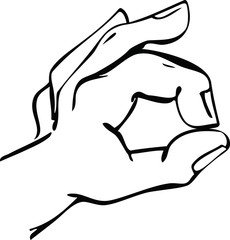 Cartoon Hand OK Symbol