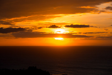 orange sunset on sea