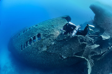 Diving on the wreck " TETI " Island VIS Croatia