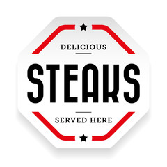 Steaks vintage stamp sticker