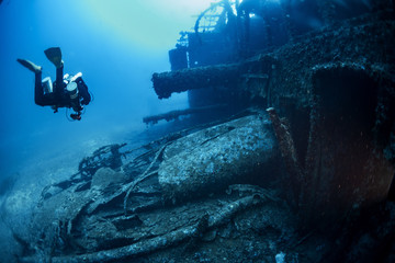 Diving on the wreck " Vissilios T " Island VIS Croatia