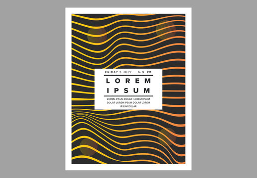 Wavy Line Pattern Event Poster Layout