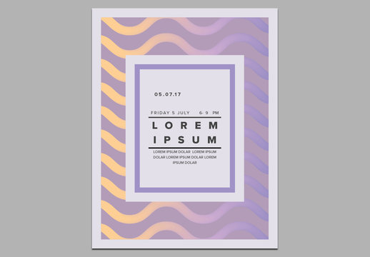 Event Flyer Layout with Gradient Wave Elements