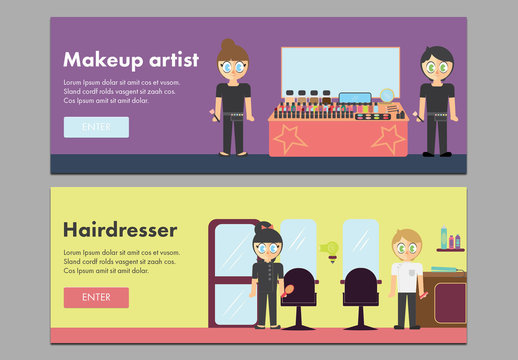 Two Cosmetology Web Banner Layouts