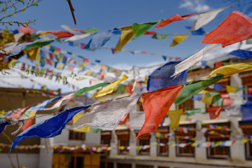 Fototapeta premium Prayer flag at Ladakh Jo Khang Temple