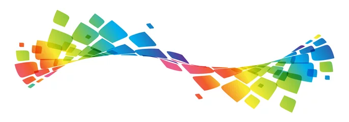 Photo sur Plexiglas Vague abstraite Courbe multicolore, lignes ondulées arc-en-ciel