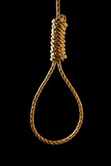 Noose isolated on black