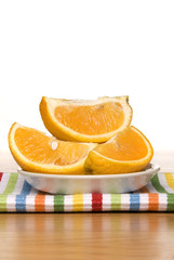 Fresh sliced oranges