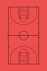 basketball court illustration
