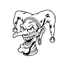 Clown vector sketch icon isolated on background. Hand drawn Clow