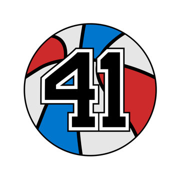 ball of basketball symbol with number 41