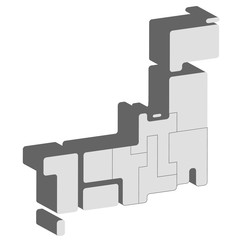 日本　地図　立体　アイコン