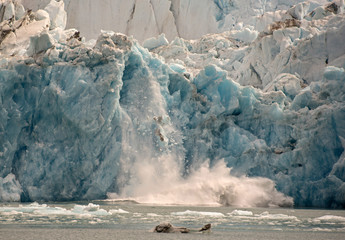 Dawes Glacier calving in Glacier Bay National Park-World Heritage Site