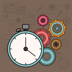 background with time factor in process of the construction vector illustration