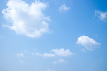 Big group of cloud in the blue sky backgroud close up.