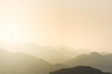 Landscape of mountain view during the sunset time.