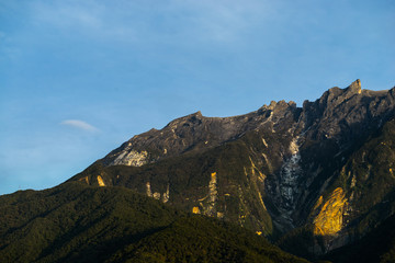 View part of Mount Kinabalu from Kundasang village, Sabah. The highest mountain in Malaysia with elevation is 4095m and it famous among tourist.