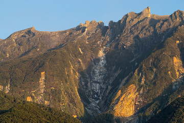 View part of Mount Kinabalu from Kundasang village, Sabah. The highest mountain in Malaysia with elevation is 4095m and it famous among tourist.