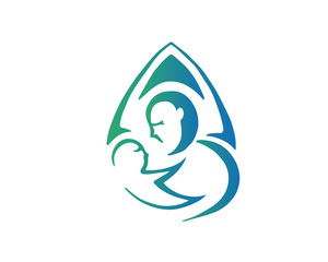 Modern Mother And Baby Logo - Abstract Maternity Mother Carrying A Baby