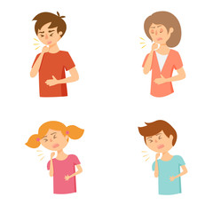 Collection of coughing characters