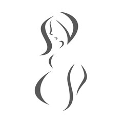 Pregnant woman stylized silhouette