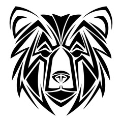 bear tribal tatto animal creativity design vector illustraiton