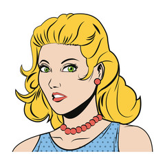 beautiful woman in the comics style. vector illustration.