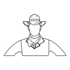 cowboy man cartoon character, modern western cattle hurdlers in traditional cowboy outfit. vector illustration